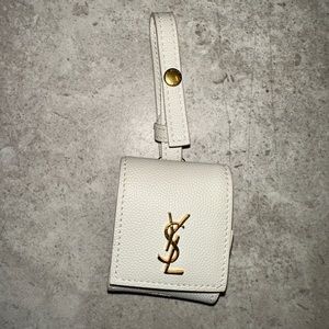 Saint Laurent Leather Airpods Keychain Case